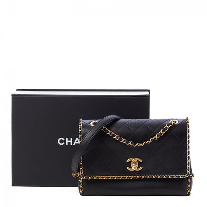Chanel Calfskin Stitched Chain Flap Black 11 of 11