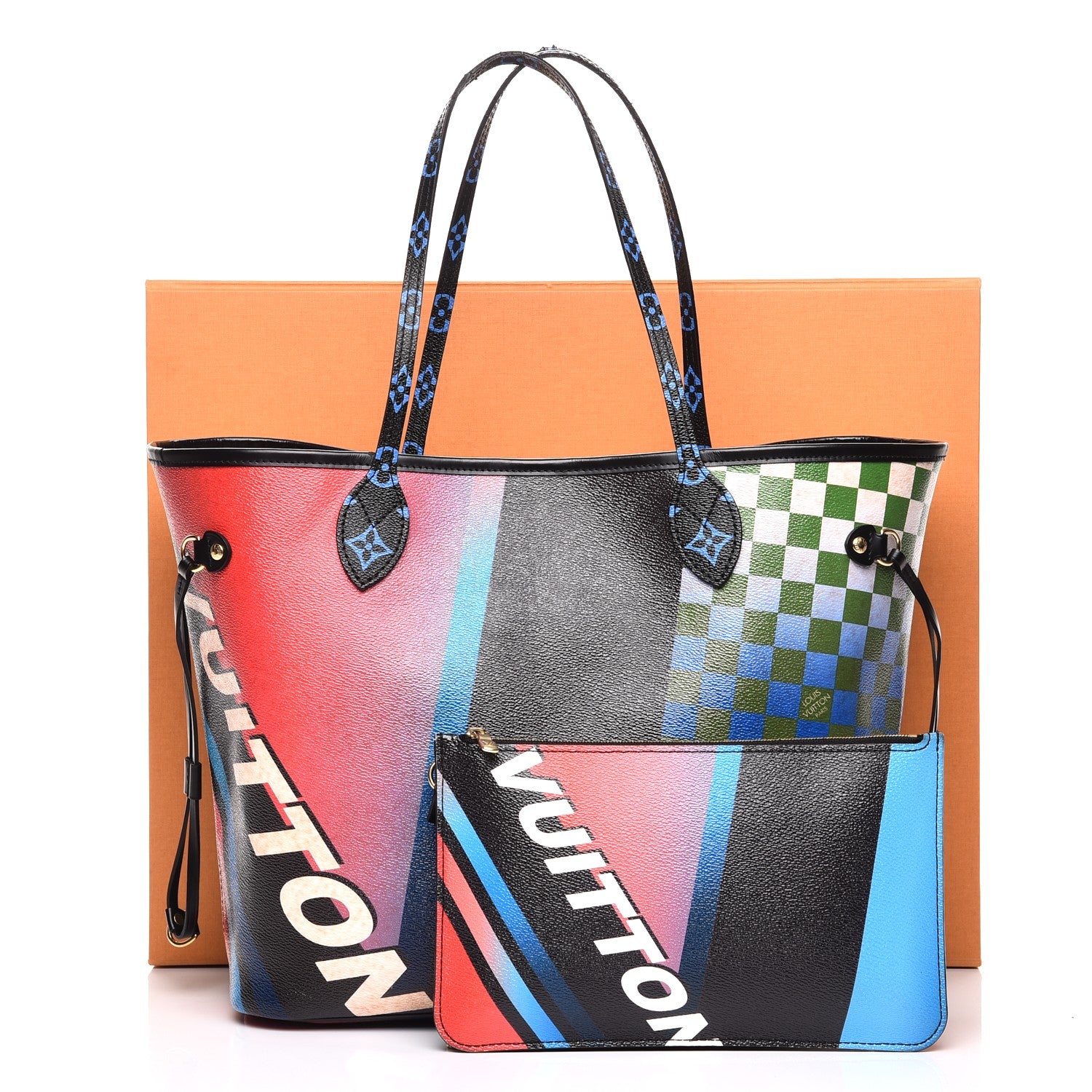 Louis Vuitton Damier Race Neverfull MM Noir Rouge 13 of 13