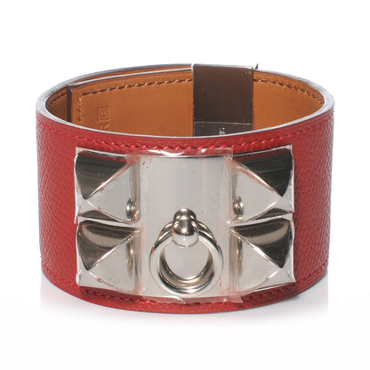 Hermes Epsom Collier de Chien CDC Bracelet L Rouge Casaque 1 of 7