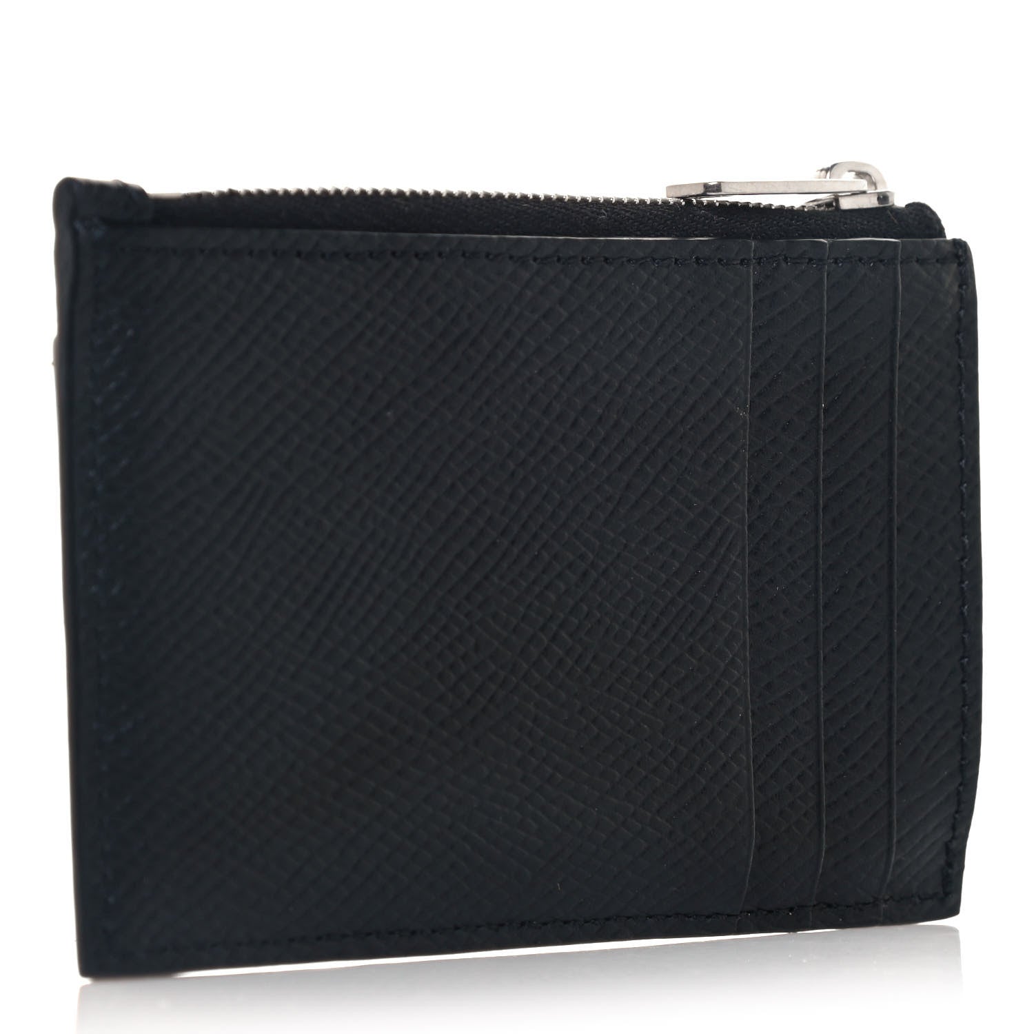 Celine Grained Calfskin Zipped Card Holder Black 3 of 7
