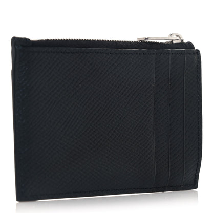 Celine Grained Calfskin Zipped Card Holder Black 3 of 7