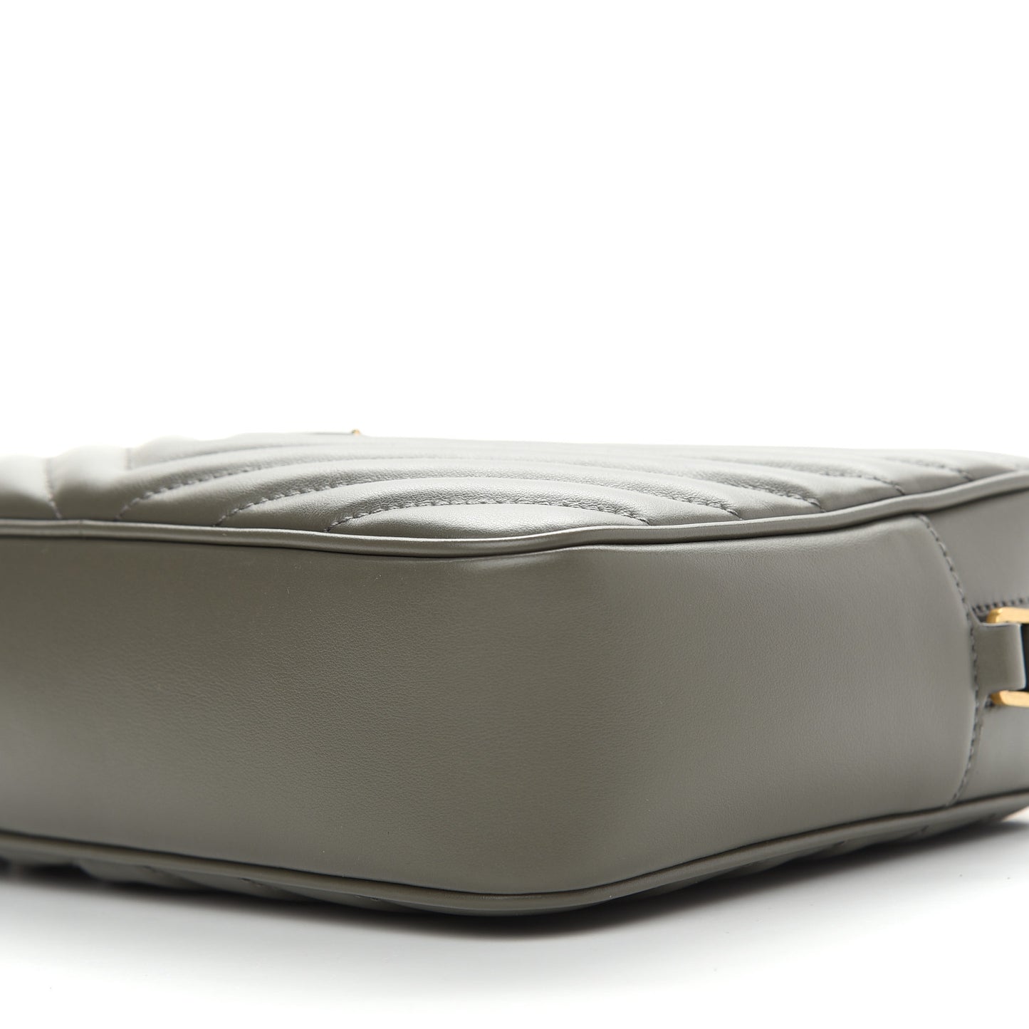 Calfskin Matelasse Monogram Lou Camera Bag Grey Kaki
