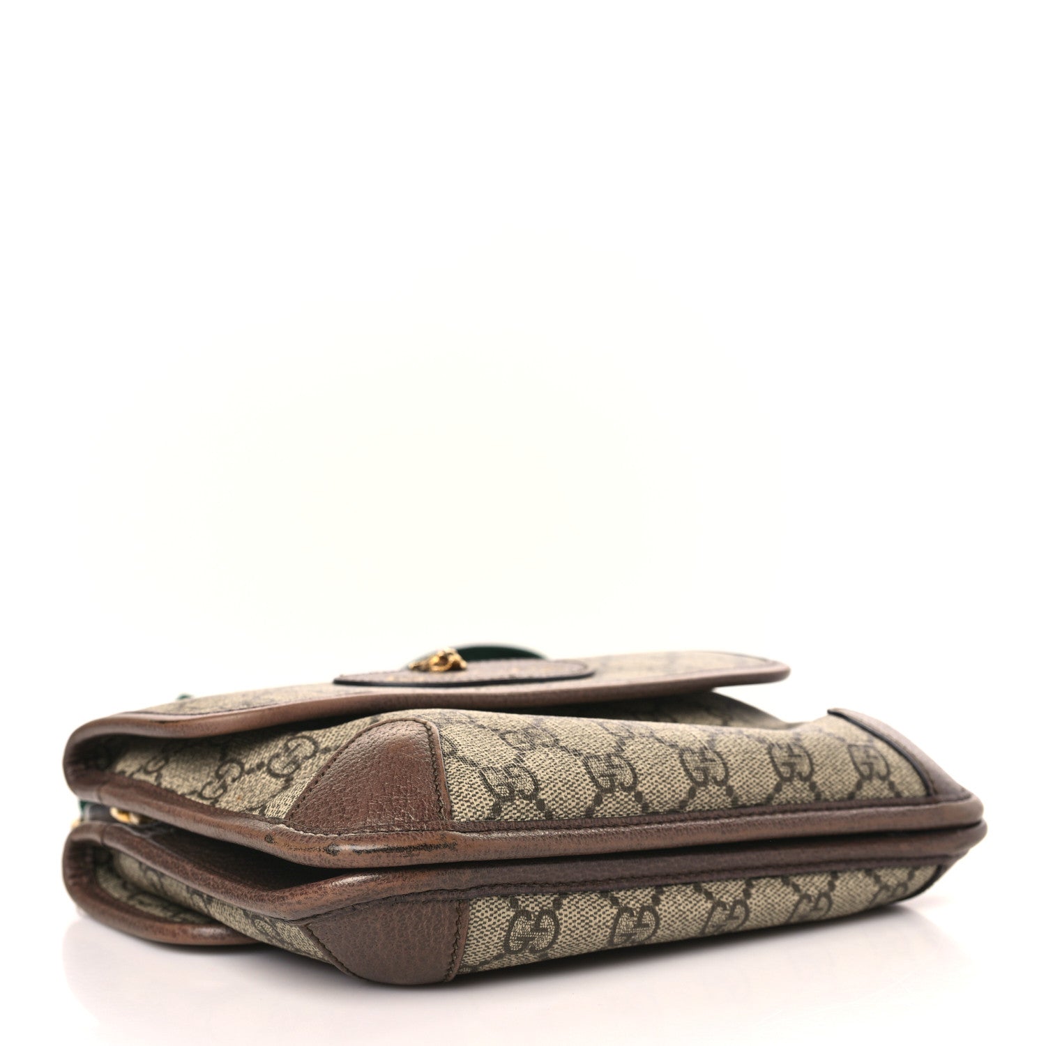 Gucci GG Supreme Monogram Web Small Neo Vintage Double Flap Messenger Bag Beige New Acero 4 of 11