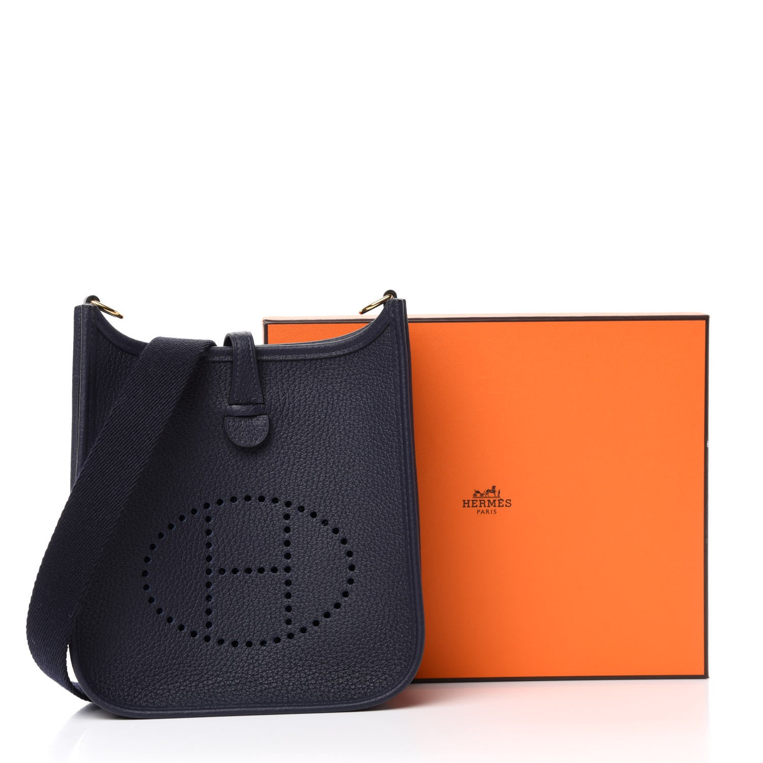 Hermes Taurillon Clemence Amazone Evelyne TPM Bleu Nuit Bleu Indigo 11 of 11