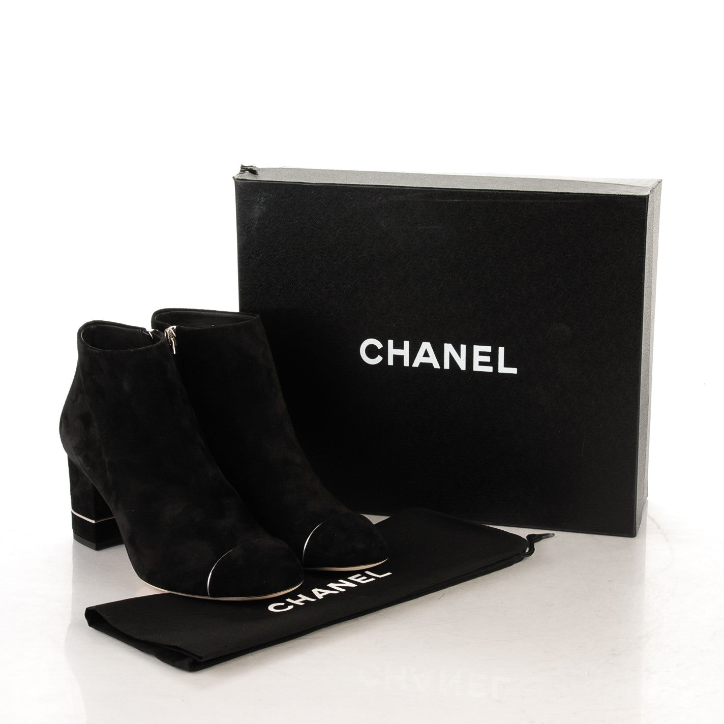 Chanel Suede Calfskin Short Boots 38.5 Black 8 of 8