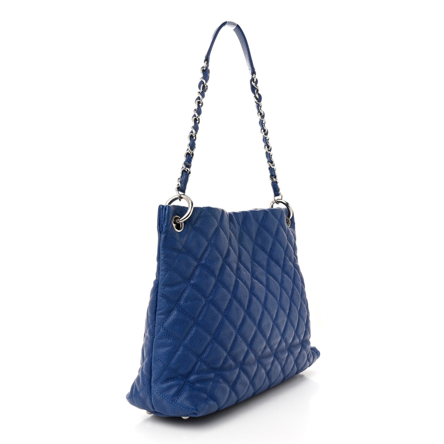 Caviar Quilted Easy Zip Tote Cobalt Blue