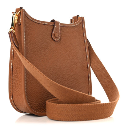 Hermes Taurillon Clemence Evelyne TPM Gold 3 of 11