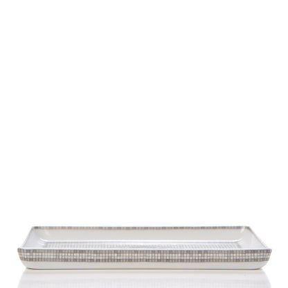 Hermes Porcelain Mosaique Au 24 Sushi Plate Platine 7 of 8