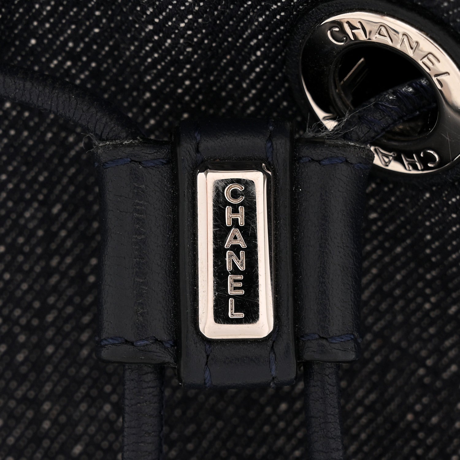 Chanel Canvas Large Deauville Backpack Denim Blue 11 of 15