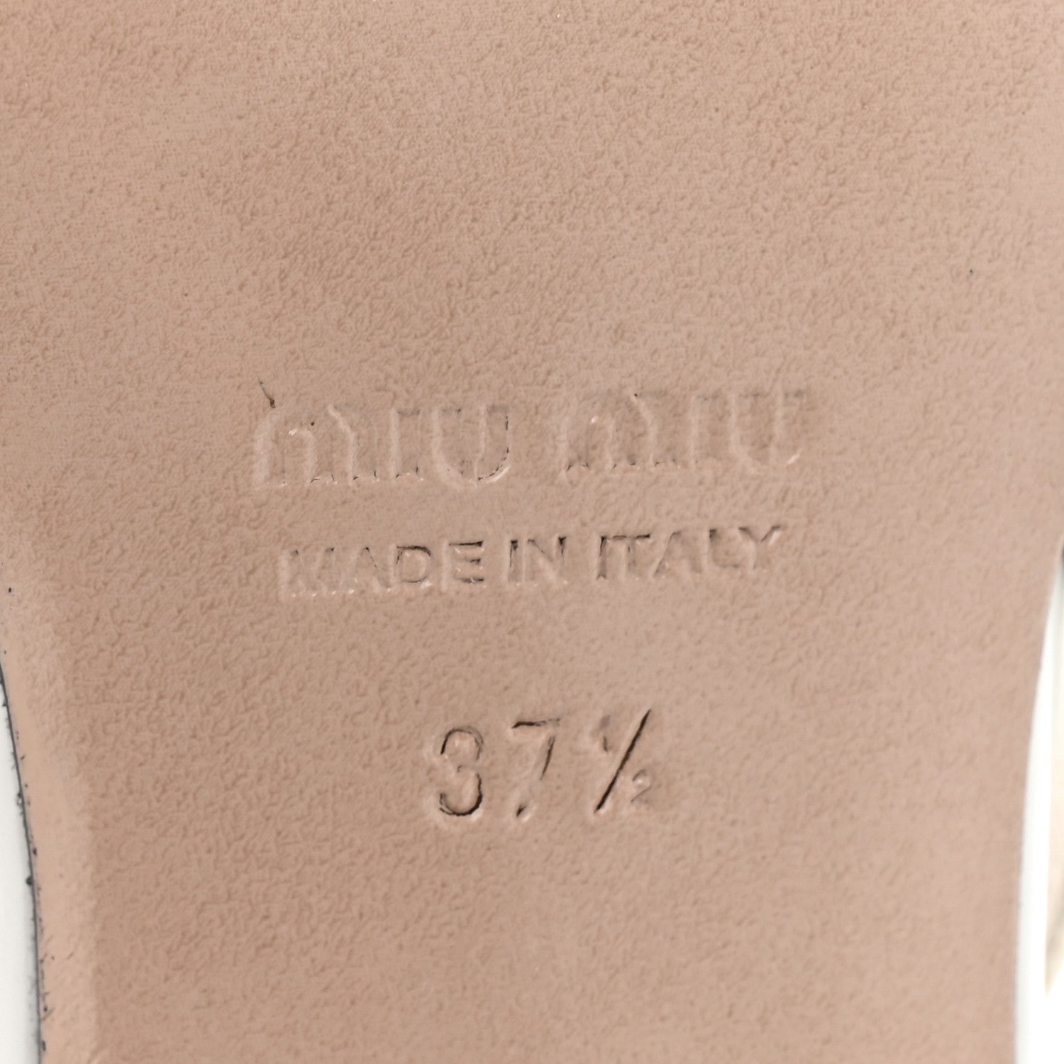Miu Miu Patent Calfskin Chain Pearl Slingback Pumps 37.5 Ivory Black 7 of 9
