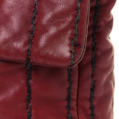 Chanel Lambskin Vertical Stitch Jumbo Single Flap Dark Red 15 of 16
