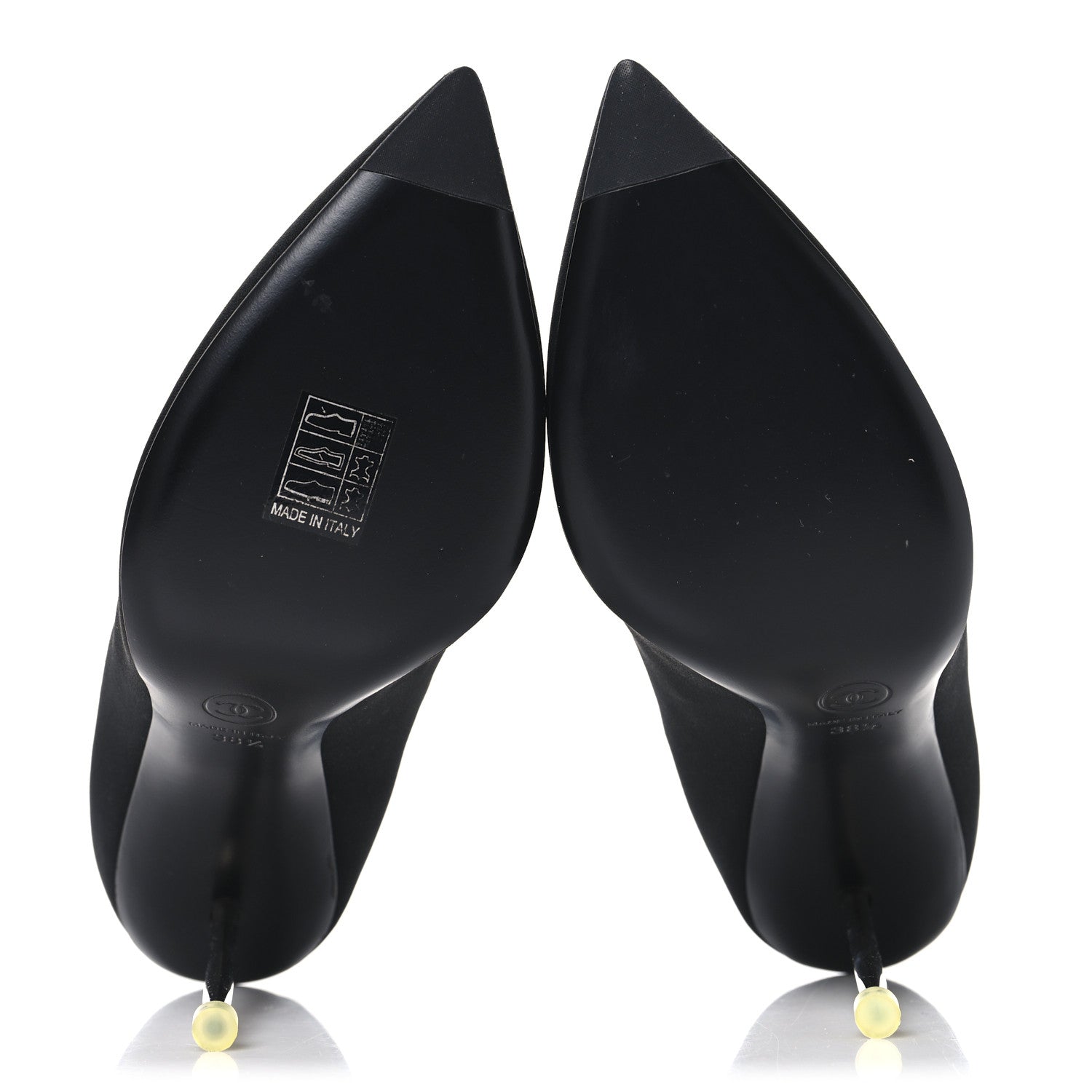 Chanel Silk Crepe CC Pumps 38.5 Black 6 of 10