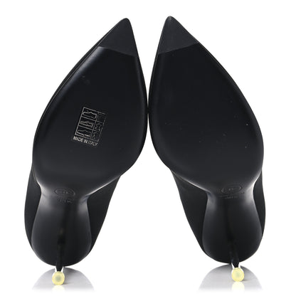 Chanel Silk Crepe CC Pumps 38.5 Black 6 of 10