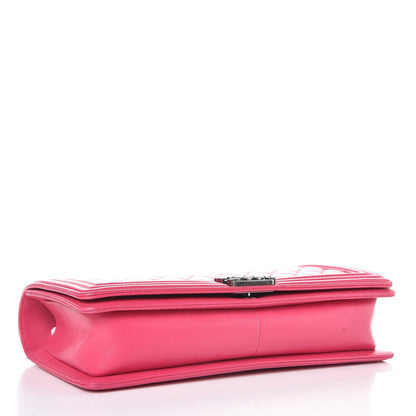Chanel Lambskin Quilted Boy Flap Clutch Fuchsia 4 of 8