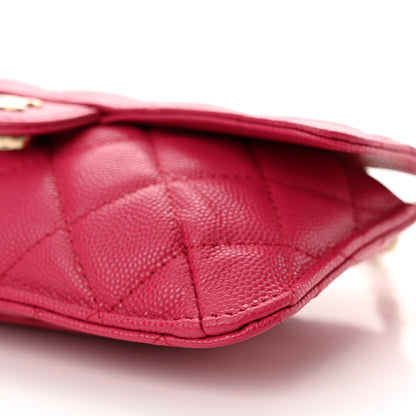 Chanel Caviar Fabric Quilted Foldable Tote With Chain Pink Multicolor 17 of 18