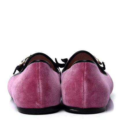 Gucci Velvet Etoile Pearl Embellished Loafers 36.5 Tibet Red 4 of 7