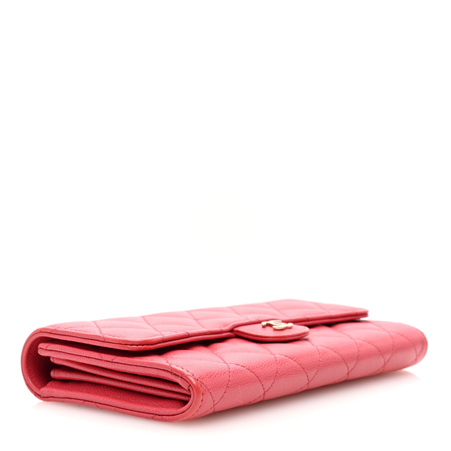 Chanel Caviar Quilted Large Gusset Flap Wallet Pink 4 of 7