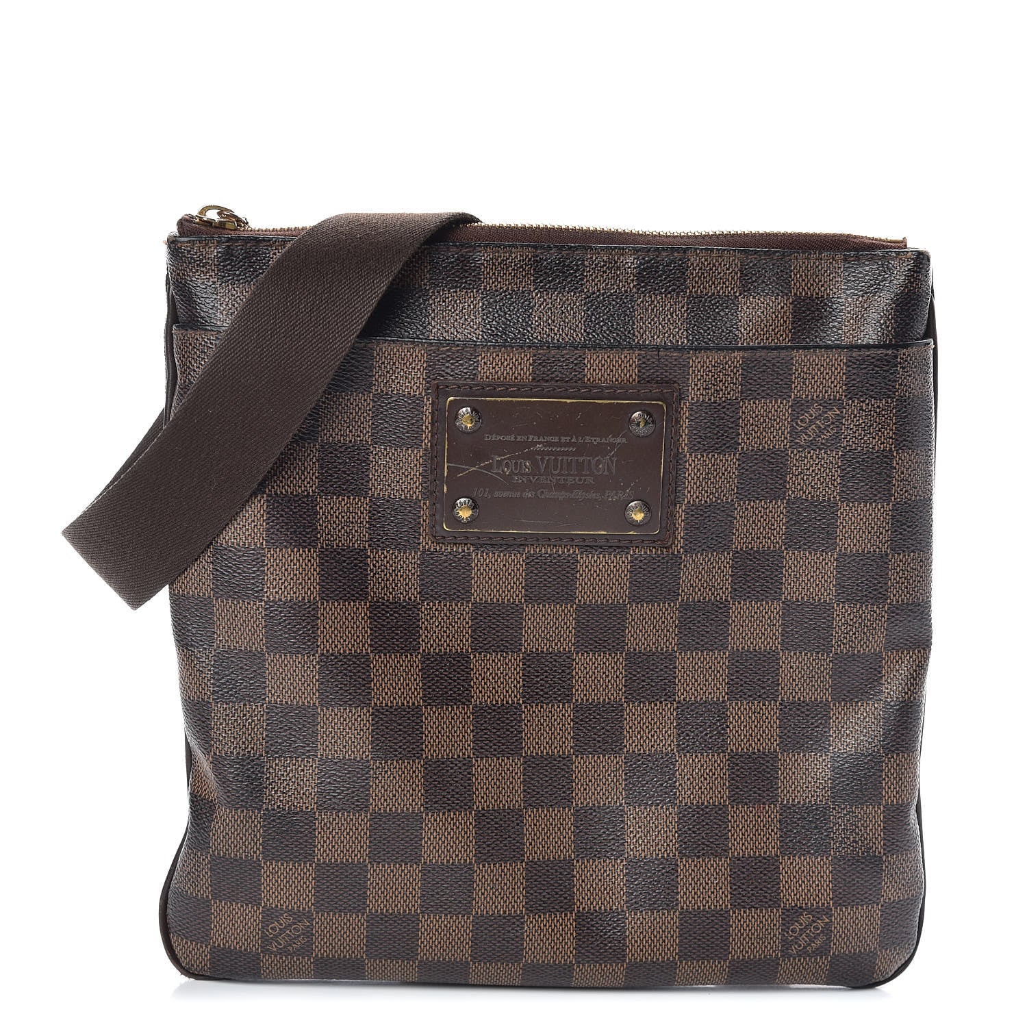 Louis Vuitton Damier Ebene Brooklyn Flat Pochette 1 of 12