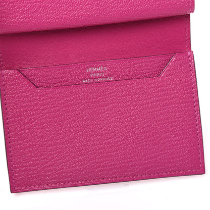 Hermes Chevre Mysore Mini Bearn Wallet Rose Pourpre 7 of 9