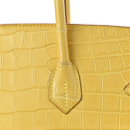 Hermes Matte Porosus Crocodile Birkin 35 Mimosa 12 of 39