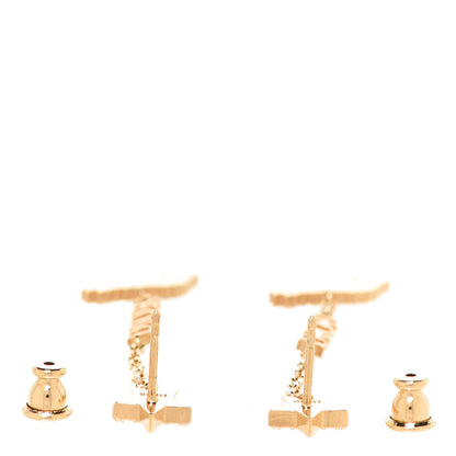 Christian Dior Crystal Diorable Giraffe Logo Drop Earrings Gold 3 of 4