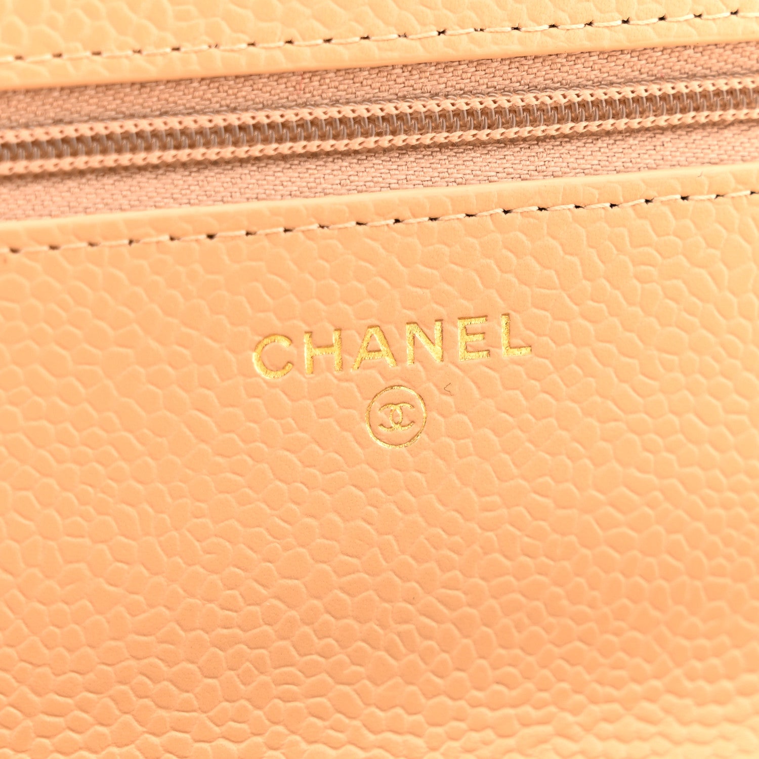Chanel Caviar Quilted Wallet on Chain WOC Beige 6 of 11