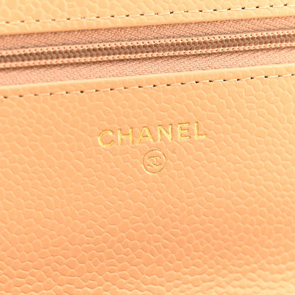 Chanel Caviar Quilted Wallet on Chain WOC Beige 6 of 11
