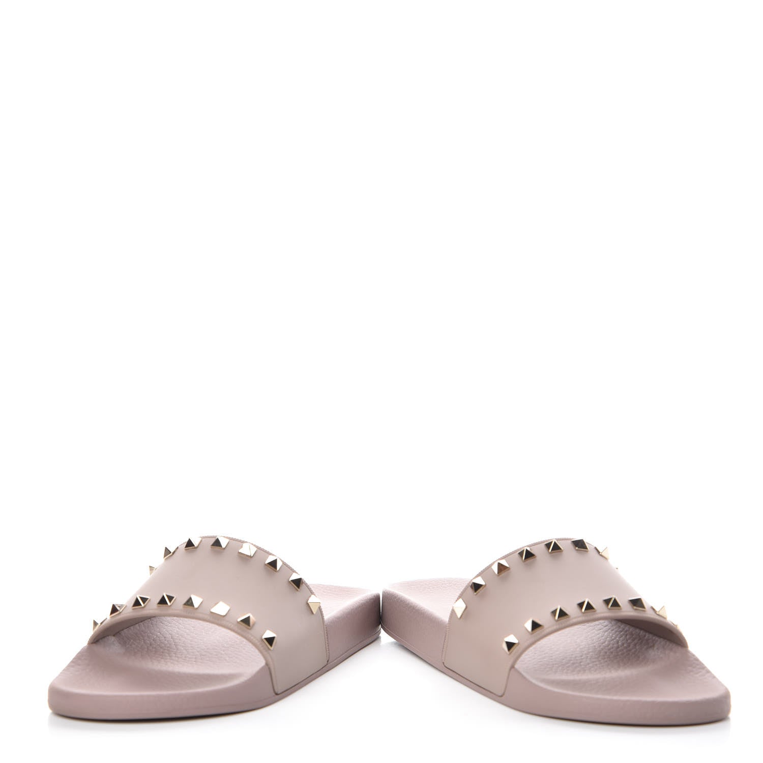 Valentino Garavani Rubber Rockstud Slide Sandals 40 Poudre 6 of 9