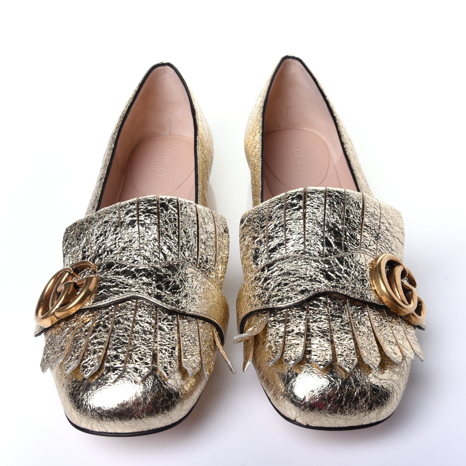 Gucci Galassia GG Marmont Fringe Flats 39 Platino 5 of 10