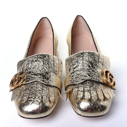 Gucci Galassia GG Marmont Fringe Flats 39 Platino 5 of 10