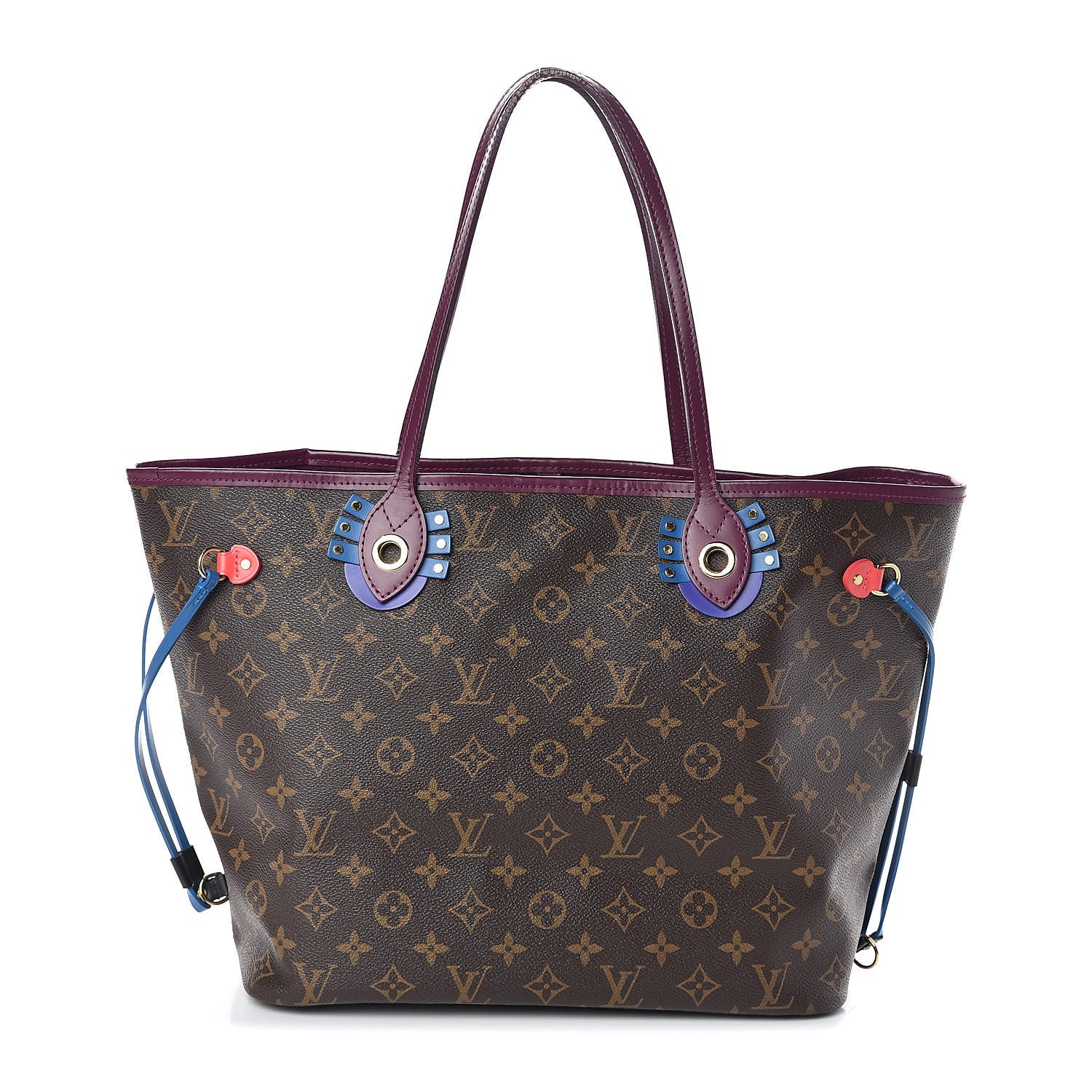Louis Vuitton Monogram Totem Neverfull MM Magenta 1 of 12