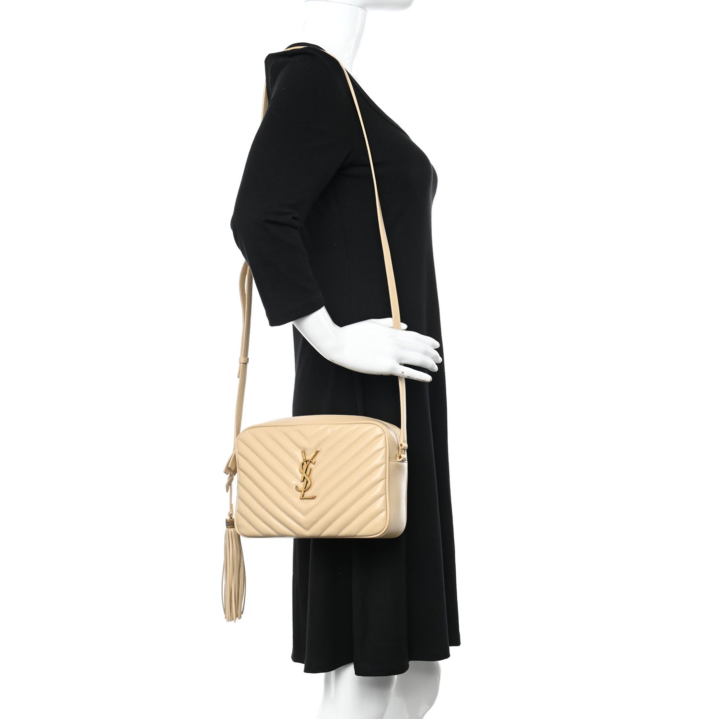 Calfskin Matelasse Monogram Lou Camera Bag Dark Beige