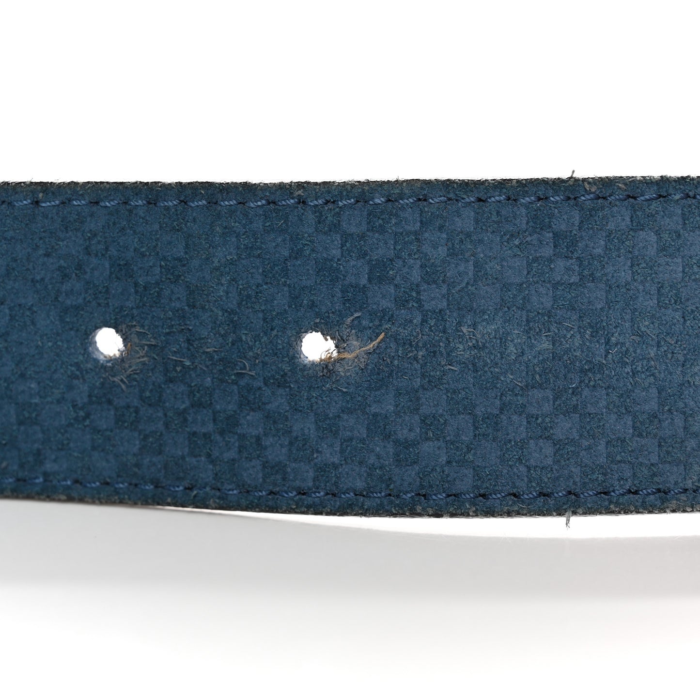 Suede Calfskin Mini Damier 40mm LV Initiales Belt 90 36 Blue