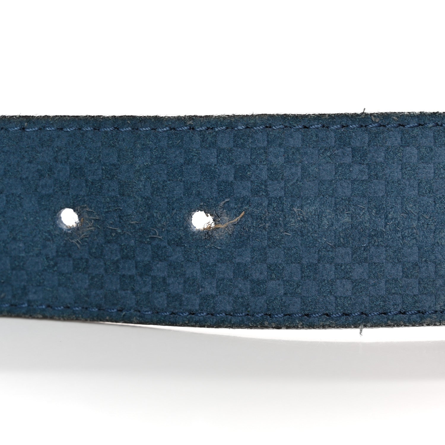 Louis Vuitton Suede Calfskin Mini Damier 40mm LV Initiales Belt 90 36 Blue 5 of 5