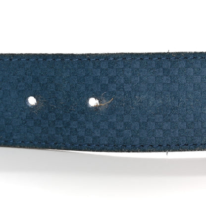 Louis Vuitton Suede Calfskin Mini Damier 40mm LV Initiales Belt 90 36 Blue 5 of 5