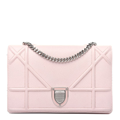 Christian Dior Grained Calfskin Diorama Wallet on Chain Pouch Rose Poudre 1 of 14