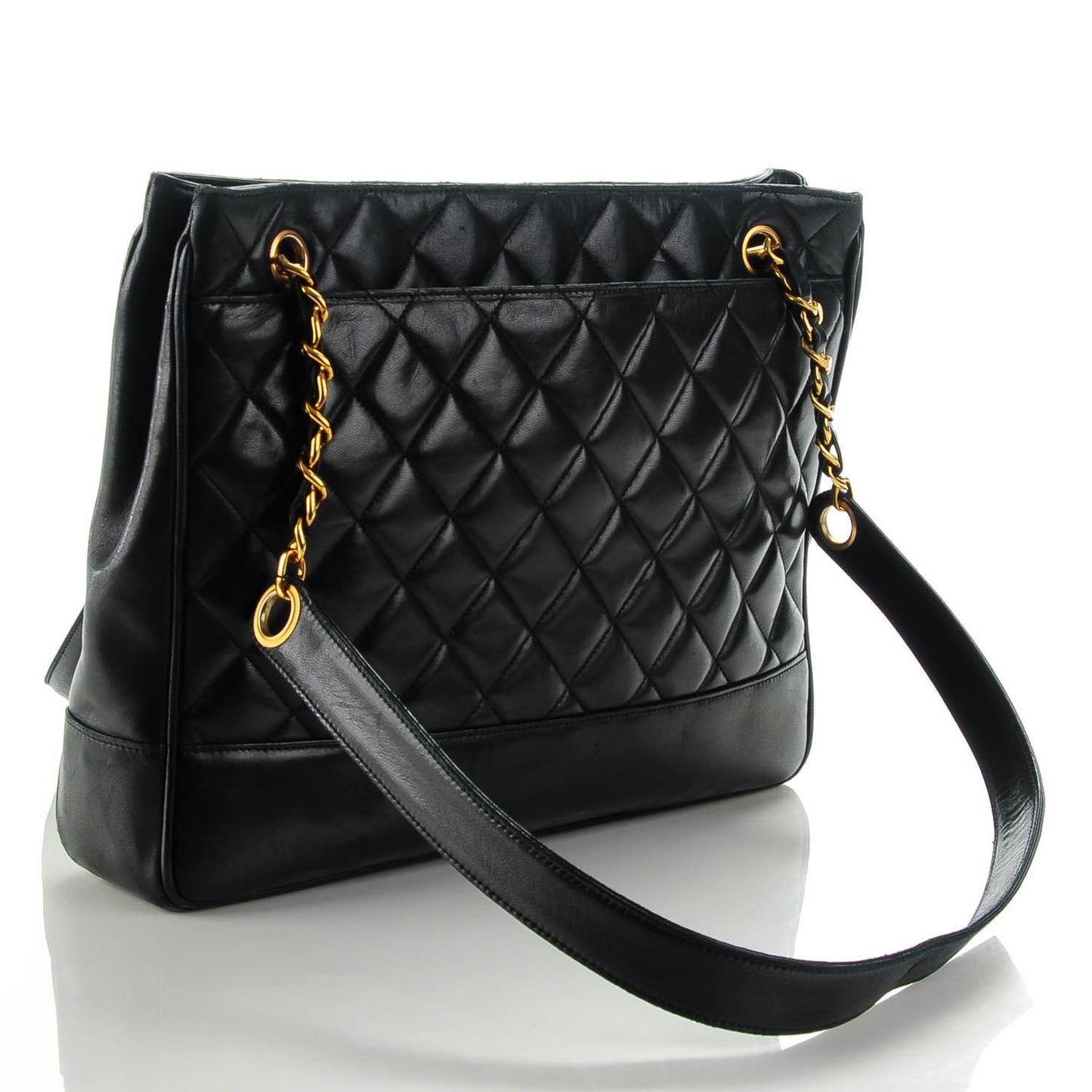 Lambskin Quilted Shoulder Bag Black
