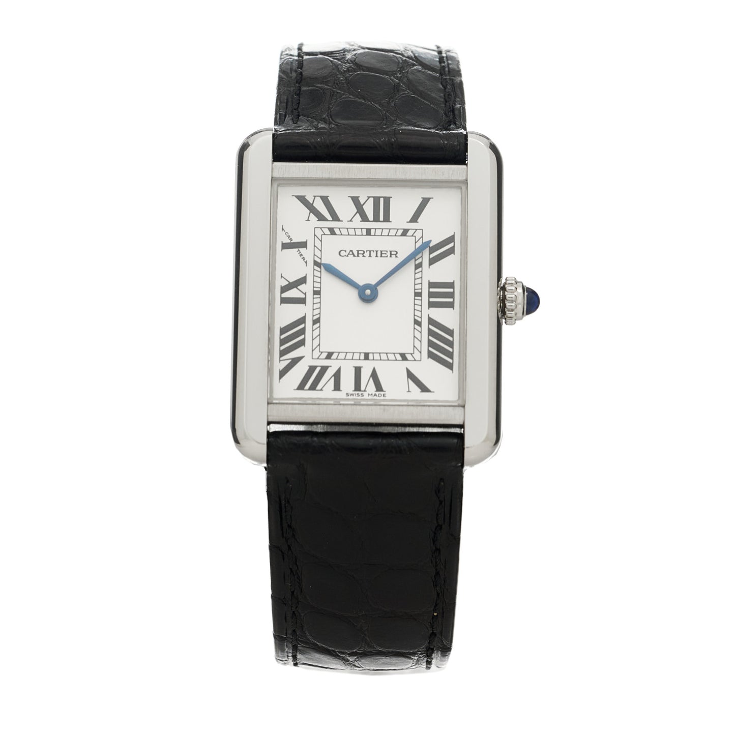 Stainless Steel Calfskin 24mm Tank Solo Quartz Watch