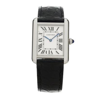 Cartier Stainless Steel Calfskin 24mm Tank Solo Quartz Watch 1 of 5