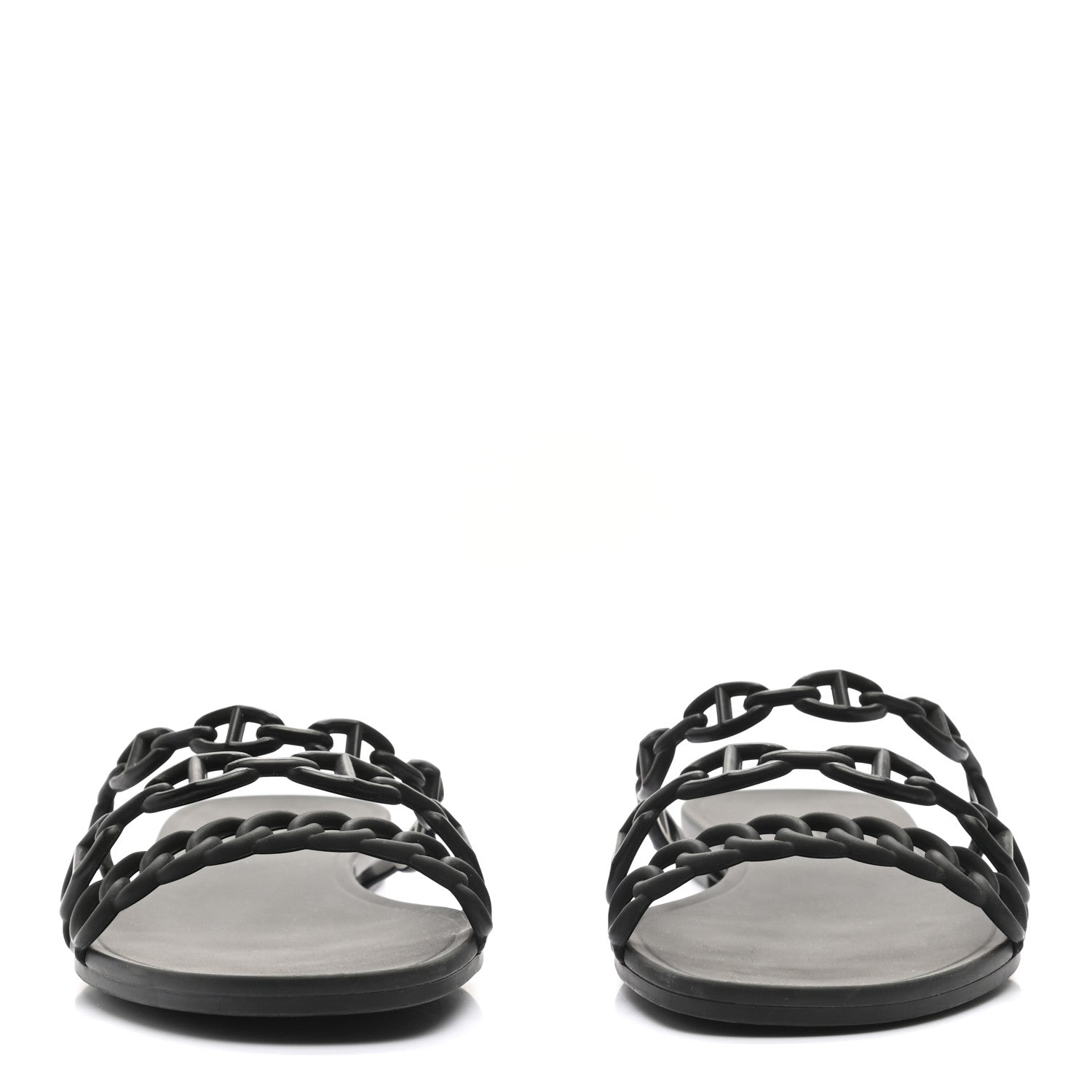 Hermes Rubber Chaine d'Ancre Rivage Sandals 38 Black 2 of 8
