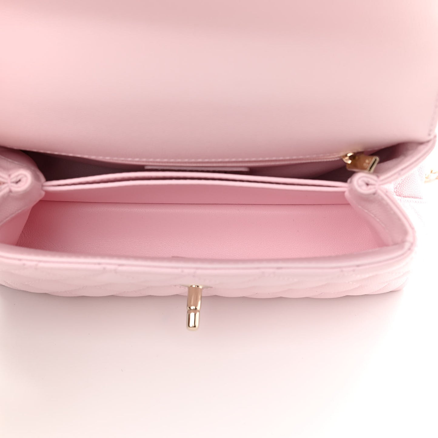 Caviar Quilted Mini Coco Handle Flap Light Pink