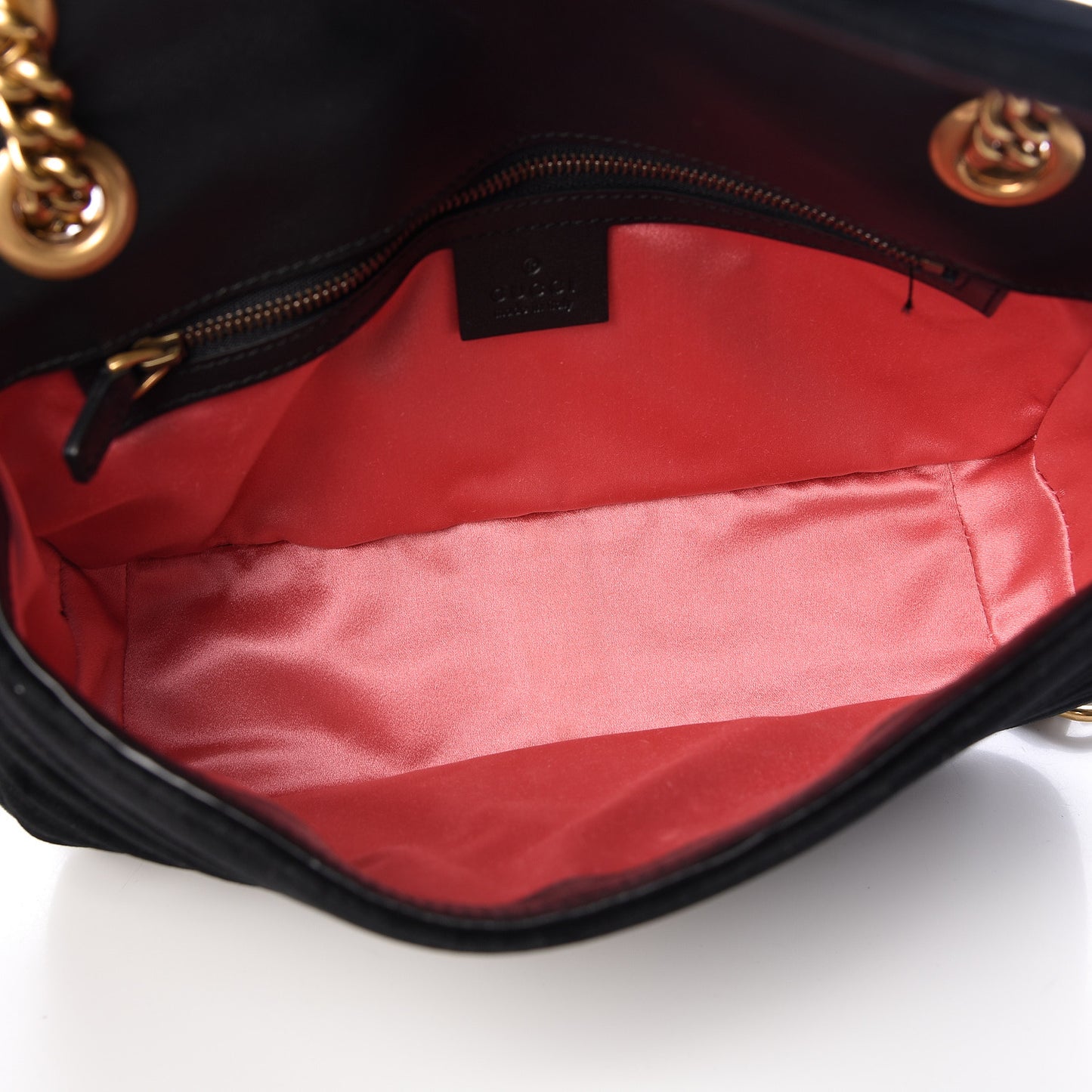 Velvet Matelasse Small GG Marmont Shoulder Bag Black