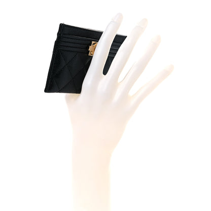 Chanel Caviar Quilted Boy Card Holder Black 2 of 9