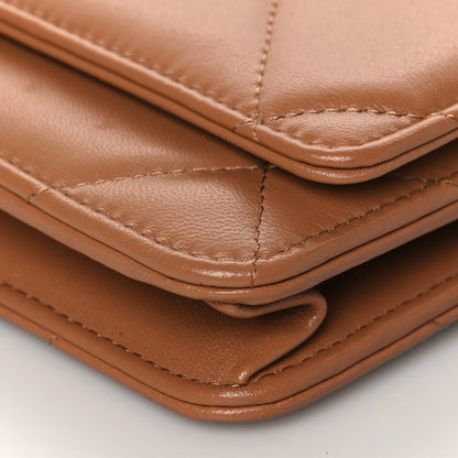 Chanel Lambskin Quilted Chanel 19 Wallet On Chain WOC Brown 10 of 11