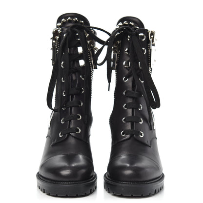Christian Louboutin Calfskin Winter Spikes 70 Combat Boots 38 Black 2 of 7