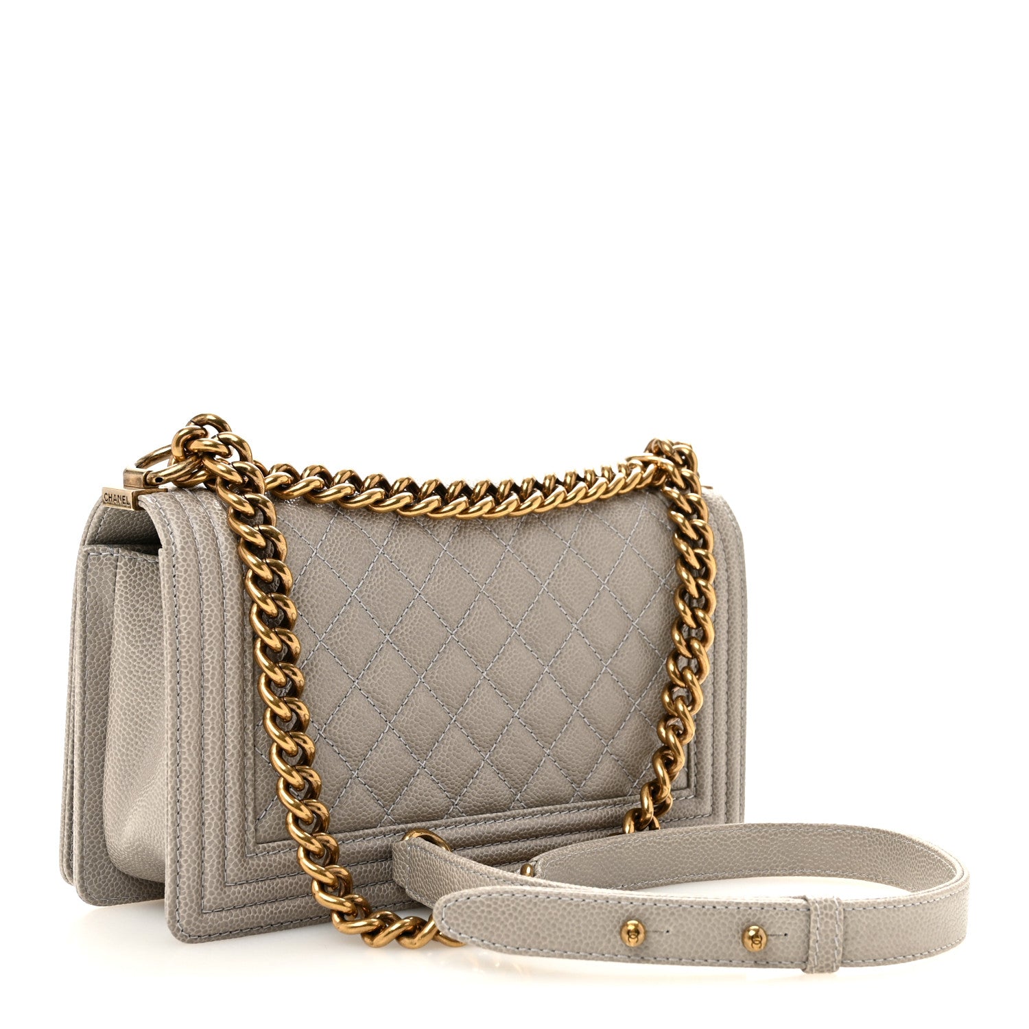 Chanel Caviar Quilted Medium Boy Flap Grey 3 of 13