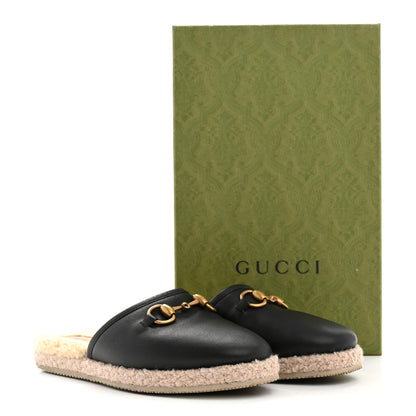 Gucci Nappa Wool Womens Fria Slippers 36 Black Butterscotch 10 of 10