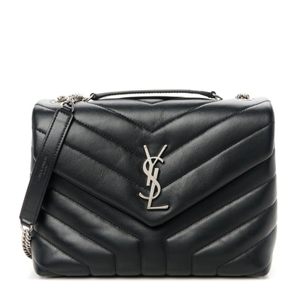 Saint Laurent Calfskin Y Quilted Monogram Small Loulou Chain Satchel Black 1 of 11