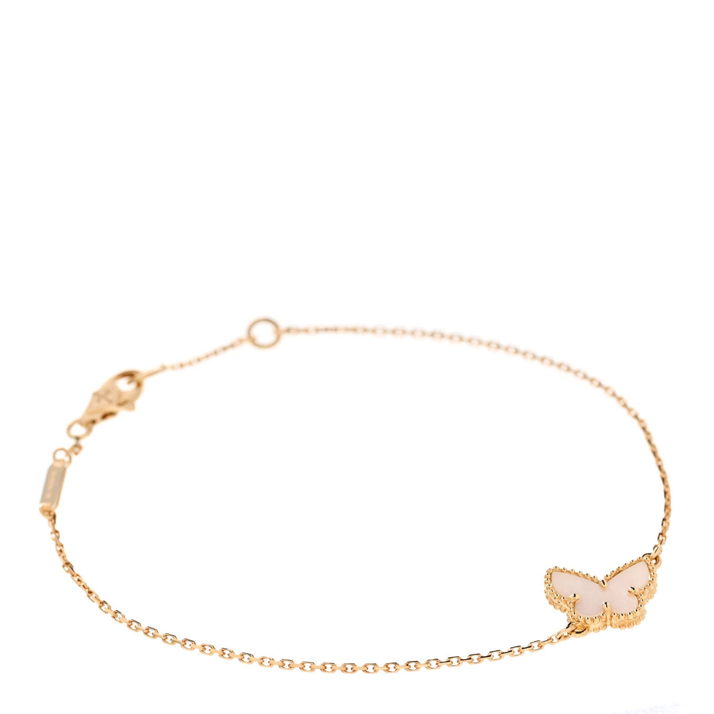 18K Yellow Gold Mother of Pearl Sweet Alhambra Butterfly Bracelet