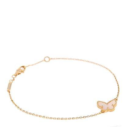 Van Cleef & Arpels 18K Yellow Gold Mother of Pearl Sweet Alhambra Butterfly Bracelet 1 of 5